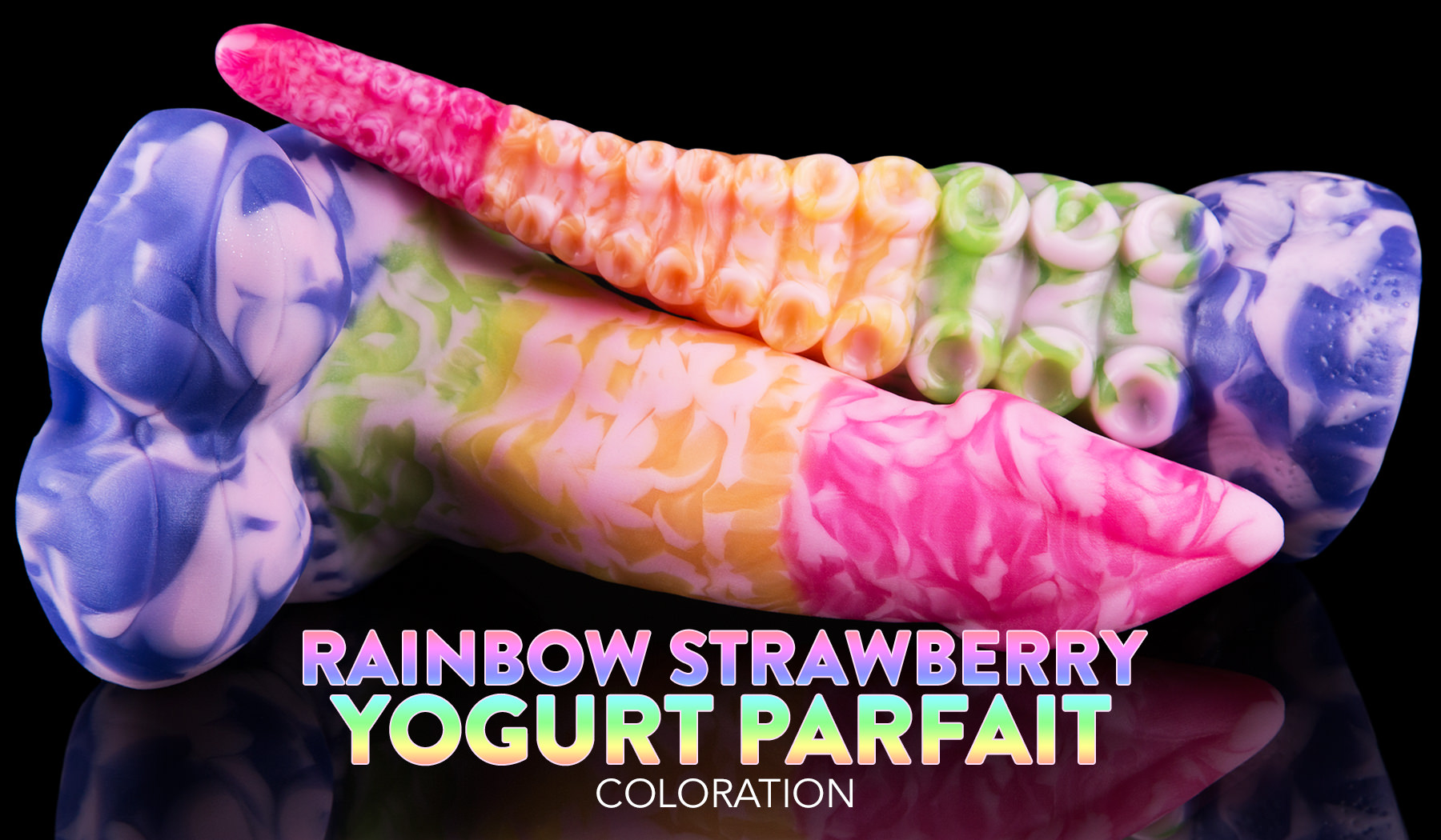 Bad dragon rainbow strawberry yogurt parfait color