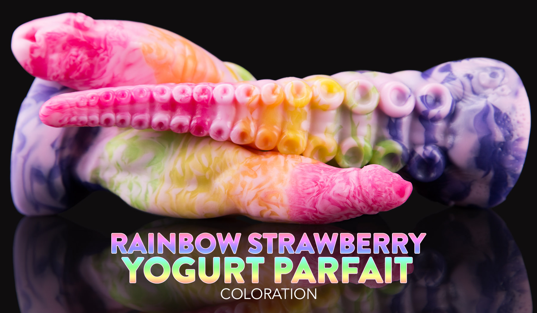 Bad dragon rainbow strawberry yogurt parfait color